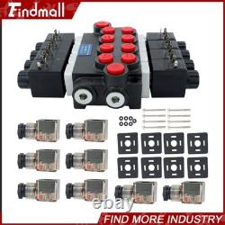 Findmall Heavy Duty 4 Spool Hydraulic Control Valve 12V DC 13 GPM 3600 PSI
