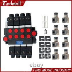 Findmall Heavy Duty 4 Spool Hydraulic Control Valve 12V DC 13 GPM 3600 PSI