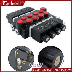 Findmall Heavy Duty 4 Spool Hydraulic Control Valve 12V DC 13 GPM 3600 PSI