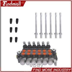 Findmall Hydraulic Control Valve Double Acting 13 GPM 3600 PSI SAE Ports 6 Spool