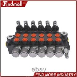 Findmall Hydraulic Control Valve Double Acting 13 GPM 3600 PSI SAE Ports 6 Spool