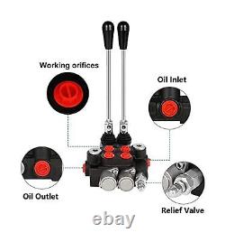 GYZJ Hydraulic Flow Control Valve 2 Spool 21 GPM SAE Ports Adjustable Relief