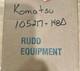 Genuine Komatsu / ZEXEL Hydraulic Control Valve Part #105217-1480 Excavator