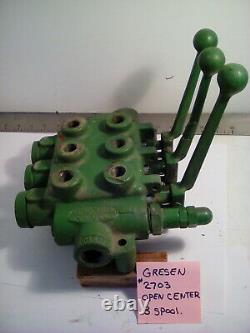 Gresen 3 Spool Hydraulic Control Valve, No 2703 Double Acting With Relief, Used