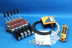 HYDRAULIC BANK MOTOR 5 SPOOL VALVES 60 l/min 12 V + JUUKO CONTROL PANEL WIRELESS