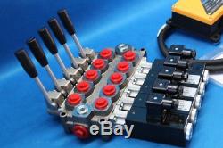 HYDRAULIC BANK MOTOR 5 SPOOL VALVES 60 l/min 24 V + JUUKO CONTROL PANEL WIRELESS