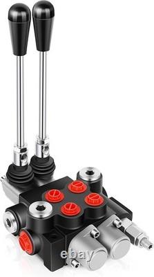 Heavy-Duty Hydraulic Control Valve, 2 Spools, 21 GPM, Adjustable Relief Handle