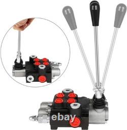 Heavy-Duty Hydraulic Control Valve, 2 Spools, 21 GPM, Adjustable Relief Handle
