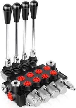 Heavy Duty Hydraulic Control Valve 4 Spool 11 GPM Chrome Lever