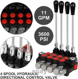 Heavy Duty Hydraulic Control Valve 4 Spool 11 GPM Chrome Lever