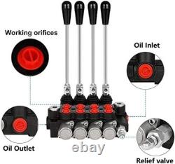 Heavy Duty Hydraulic Control Valve 4 Spool 11 GPM Chrome Lever