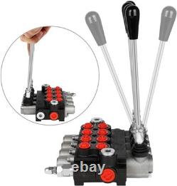 Heavy Duty Hydraulic Control Valve 4 Spool 11 GPM Chrome Lever