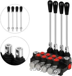 Heavy Duty Hydraulic Control Valve 4 Spool 11 GPM Chrome Lever