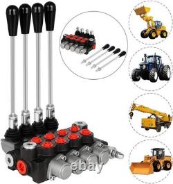 Heavy Duty Hydraulic Control Valve 4 Spool 11 GPM Chrome Lever