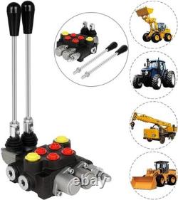 High Pressure 3600 PSI 2 Spool Hydraulic Valve with Adjustable Lever Control