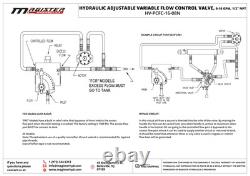 Hydraulic Adjustable Variable Flow Control Valve 0-16 GPM 1/2? NPT