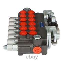 Hydraulic Backhoe 11GPM Directional Control Valve 6 Spool With 2 Joysticks