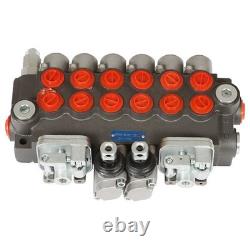 Hydraulic Backhoe 11GPM Directional Control Valve 6 Spool With 2 Joysticks