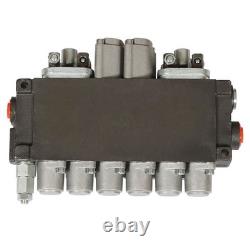 Hydraulic Backhoe 11GPM Directional Control Valve 6 Spool With 2 Joysticks