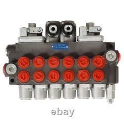 Hydraulic Backhoe 11 GPM Directional Control Valve 6-Spool With 2 Joysticks