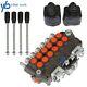 Hydraulic Backhoe Directional Control Valve 21 GPM 6 Spool With 2 Joysticks