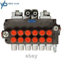 Hydraulic Backhoe Directional Control Valve 21 GPM 6 Spool With 2 Joysticks