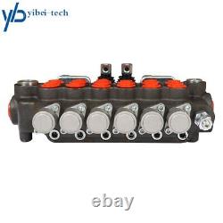 Hydraulic Backhoe Directional Control Valve 21 GPM 6 Spool With 2 Joysticks