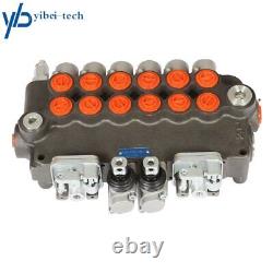 Hydraulic Backhoe Directional Control Valve 21 GPM 6 Spool With 2 Joysticks
