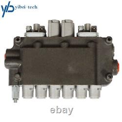 Hydraulic Backhoe Directional Control Valve 21 GPM 6 Spool With 2 Joysticks