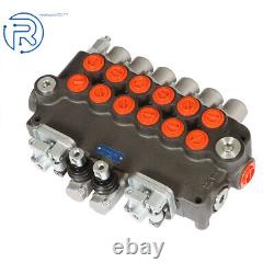 Hydraulic Backhoe Directional Control Valve 6 Spool 21 GPM WithJoysticks SAE Ports