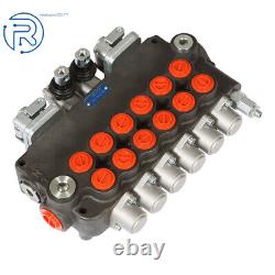 Hydraulic Backhoe Directional Control Valve 6 Spool 21 GPM WithJoysticks SAE Ports
