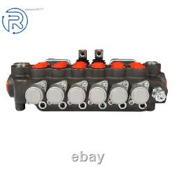 Hydraulic Backhoe Directional Control Valve 6 Spool 21 GPM WithJoysticks SAE Ports