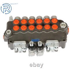 Hydraulic Backhoe Directional Control Valve 6 Spool 21 GPM WithJoysticks SAE Ports