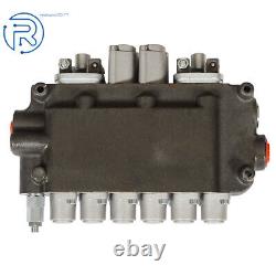 Hydraulic Backhoe Directional Control Valve 6 Spool 21 GPM WithJoysticks SAE Ports