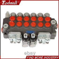 Hydraulic Backhoe Directional Control Valve with 2 Joysticks, 6 Spool, 11GPM