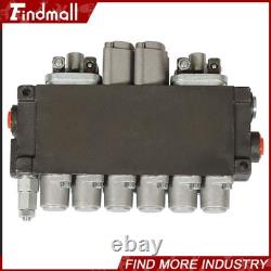 Hydraulic Backhoe Directional Control Valve with 2 Joysticks, 6 Spool, 11GPM