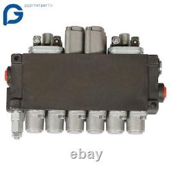 Hydraulic Backhoe Directional Control Valve with 2 Joysticks, 6 Spool, 11 GPM