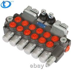 Hydraulic Backhoe Directional Control Valve with 2 Joysticks, 6 Spool, 11 GPM New