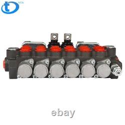 Hydraulic Backhoe Directional Control Valve with 2 Joysticks, 6 Spool, 11 GPM New