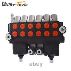 Hydraulic Backhoe Directional Control Valve with 2 Joysticks, 6 Spool, 11 GPM New