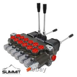 Hydraulic Backhoe Directional Control Valve with 2 Joysticks, 6 Spool, 21 GPM