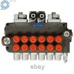 Hydraulic Backhoe Directional Control Valve with 2 Joysticks, 6 Spool, 21 GPM