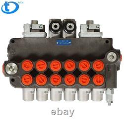 Hydraulic Backhoe Directional Control Valve with 2 Joysticks, 6 Spool, 21 GPM