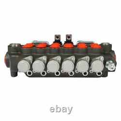 Hydraulic Backhoe Directional Control Valve with 2 Joysticks, 6 Spool, 21 GPM