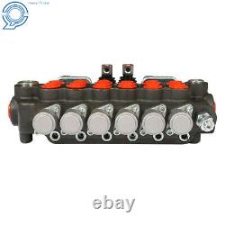 Hydraulic Backhoe Directional Control Valve with 2 Joysticks, 6 Spool, 21 GPM