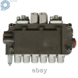 Hydraulic Backhoe Directional Control Valve with 2 Joysticks, 6 Spool, 21 GPM