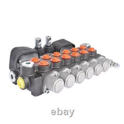 Hydraulic Backhoe Directional Control Valve with 2 Joysticks, 6 Spool, 21 GPM