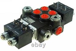 Hydraulic Bank Motor 2 Spool Bank Solenoid Control Valve 50 Lpm 24v