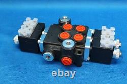 Hydraulic Bank Motor 2 Spool Bank Solenoid Control Valve 50 Lpm 24v