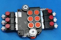 Hydraulic Bank Motor 3 Spool Bank Solenoid Control Valve 50 Lpm 12v